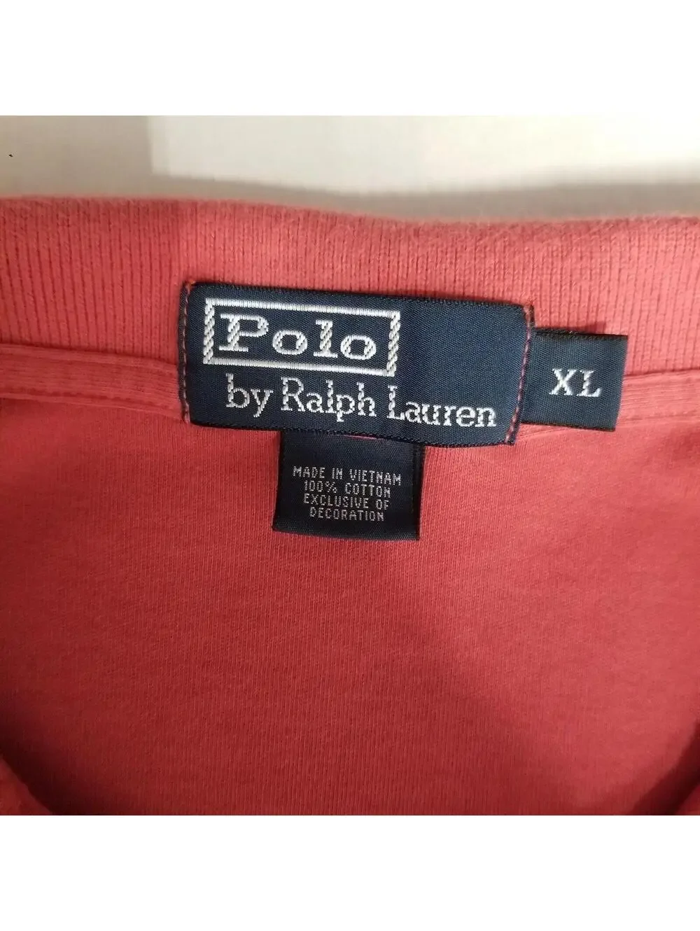 POLO Ralph Lauren Mens XL Salmon Color Short Sleeve Custom Fit Knit Shirt